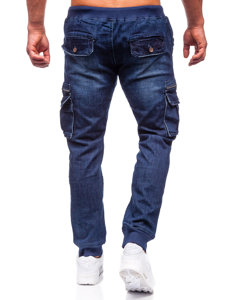 Pantaloni cargo jogger in jeans da uomo blu Bolf MP0108BS