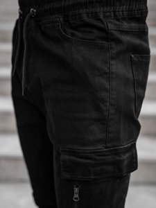 Pantaloni cargo tipo jogger da uomo neri Bolf 11104