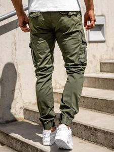 Pantaloni cargo tipo jogger da uomo verdi Bolf CT6703