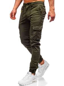 Pantaloni cargo tipo jogger da uomo verdi Bolf CT6703