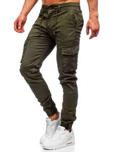 Pantaloni cargo tipo jogger da uomo verdi Bolf CT6703