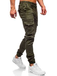 Pantaloni cargo tipo jogger da uomo verdi Bolf CT6703