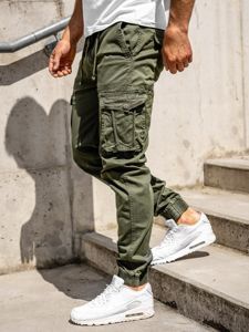 Pantaloni cargo tipo jogger da uomo verdi Bolf CT6703