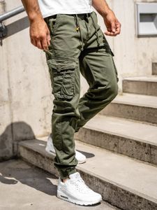 Pantaloni cargo tipo jogger da uomo verdi Bolf CT6703