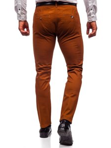 Pantaloni chino da uomo marroni Bolf 1143