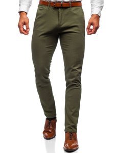 Pantaloni chino da uomo verdi Bolf 1143