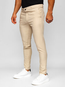 Pantaloni chino in tessuto da uomo beige Bolf 0059