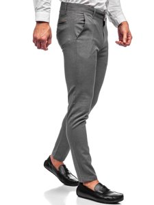 Pantaloni chino in tessuto da uomo grafite Bolf 0016