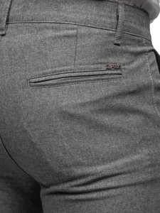 Pantaloni chino in tessuto da uomo grigi Bolf 0016