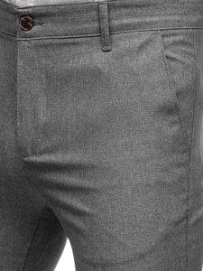 Pantaloni chino in tessuto da uomo grigi Bolf 0016