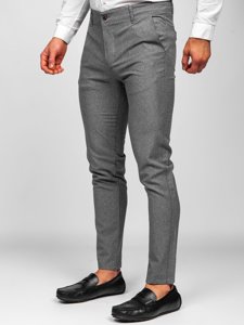 Pantaloni chino in tessuto da uomo grigi Bolf 0016