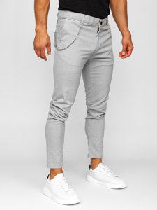 Pantaloni chino in tessuto da uomo grigio Bolf 0062