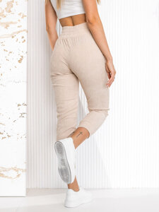 Pantaloni da tuta a righe da donna beige Bolf W7858