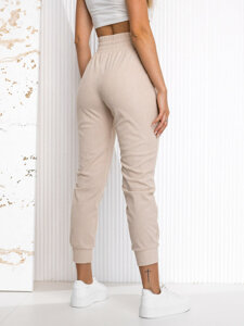 Pantaloni da tuta a righe da donna beige Bolf W7863