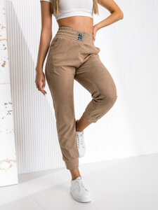 Pantaloni da tuta a righe da donna marrone Bolf W7858