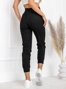 Pantaloni da tuta a righe da donna nero Bolf W7855