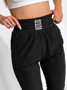 Pantaloni da tuta a righe da donna nero Bolf W7858