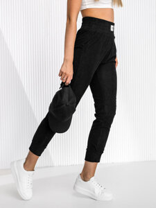 Pantaloni da tuta a righe da donna nero Bolf W7863