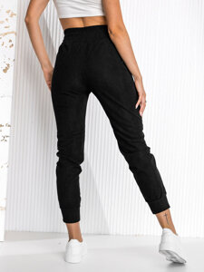 Pantaloni da tuta a righe da donna nero Bolf W7863