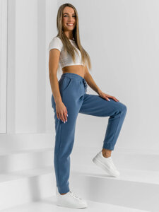 Pantaloni da tuta da donna azzurro Bolf HL540