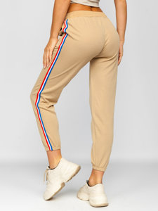 Pantaloni da tuta da donna beige Bolf YW01020