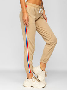 Pantaloni da tuta da donna beige Bolf YW01020