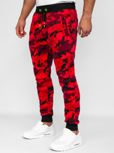 Pantaloni da tuta da uomo mimetico-rosso Bolf KZ15B