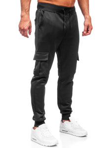 Pantaloni da tuta jogger cargo da uomo nero Bolf 8K1130