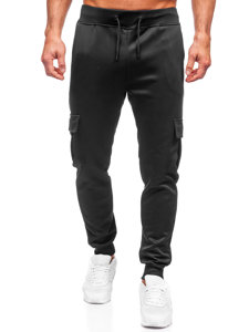 Pantaloni da tuta jogger cargo da uomo nero Bolf 8K1130