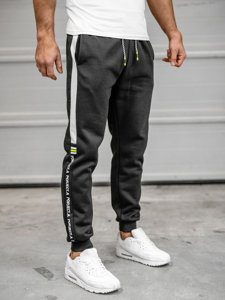 Pantaloni della tuta con stampa da uomo nero-verde Bolf AM125B