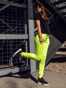 Pantaloni di tuta da donna verde fluorescenti Bolf CK-01B