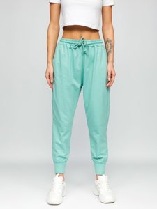 Pantaloni di tuta da donna verde menta Bolf 0011