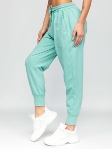 Pantaloni di tuta da donna verde menta Bolf 0011