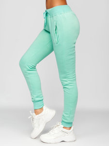 Pantaloni di tuta da donna verde menta Bolf CK-01