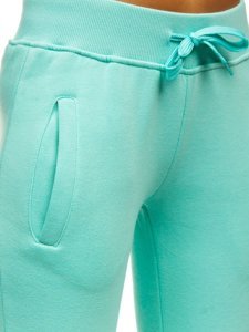 Pantaloni di tuta da donna verde menta Bolf CK-01