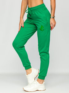 Pantaloni di tuta da donna verdi Bolf VE32