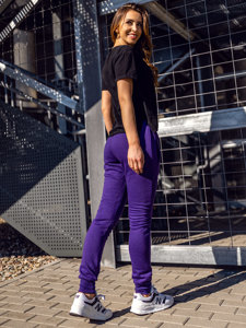 Pantaloni di tuta da donna viola Bolf CK-01B