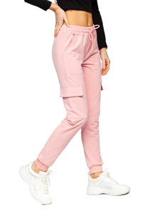 Pantaloni di tuta tipo cargo da donna rosa Bolf HW2516C