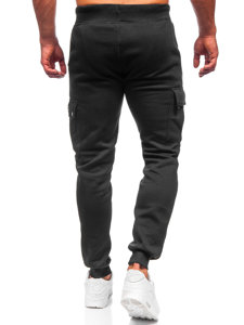 Pantaloni di tuta tipo cargo da uomo neri Bolf JX325