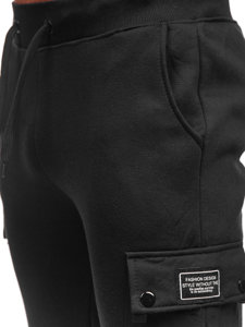 Pantaloni di tuta tipo cargo da uomo neri Bolf JX325