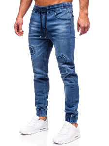 Pantaloni in denim jogger da uomo blu Bolf MP0052-2B