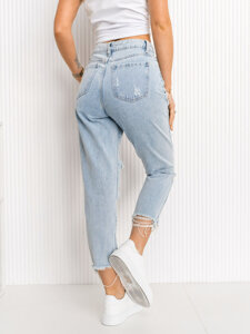 Pantaloni in denim mom fit da donna azzurri Bolf WL2100