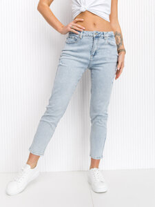 Pantaloni in denim mom fit da donna celesti Bolf FL2192