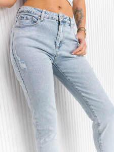 Pantaloni in denim mom fit da donna celesti Bolf FL2192