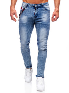 Pantaloni in denim regular fit da uomo blu Bolf HY1053