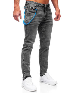 Pantaloni in denim regular fit da uomo neri Bolf HY1052