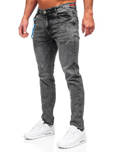 Pantaloni in denim regular fit da uomo neri Bolf HY1052