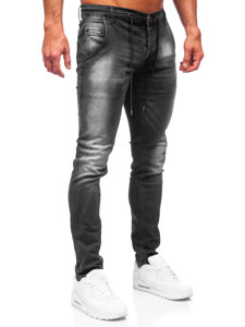 Pantaloni in denim regular fit da uomo neri Bolf MP004N