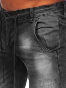 Pantaloni in denim regular fit da uomo neri Bolf MP004N