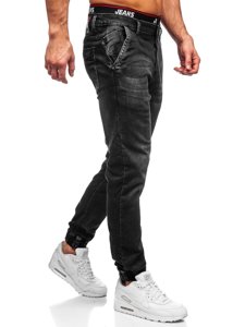 Pantaloni in denim tipo jogger da uomo neri Bolf 31002W0